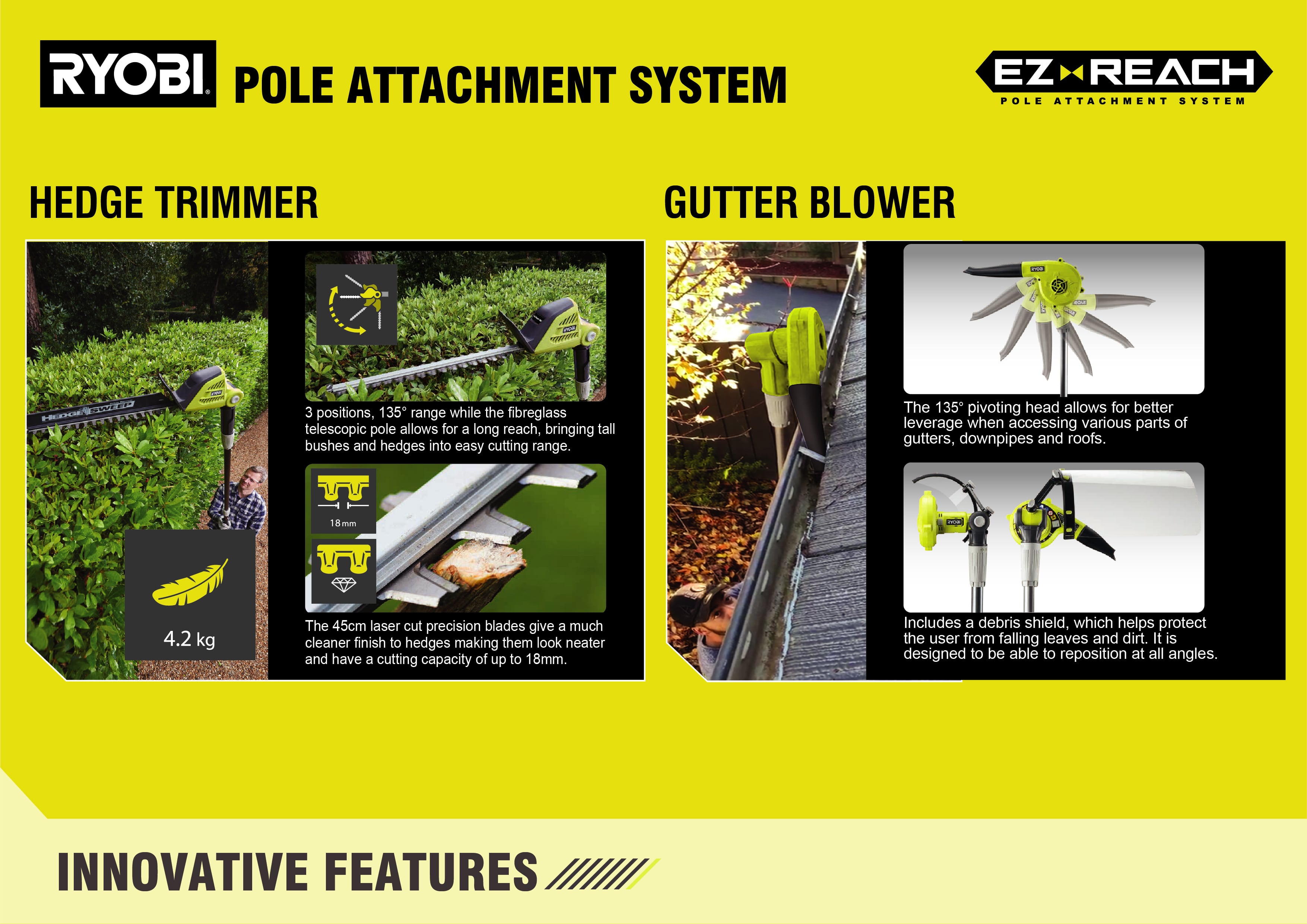 Ryobi hedge sweep attachment hot sale